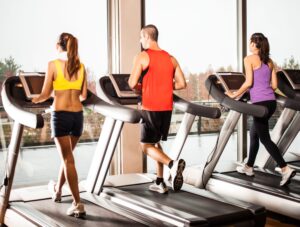 People running on treadmills